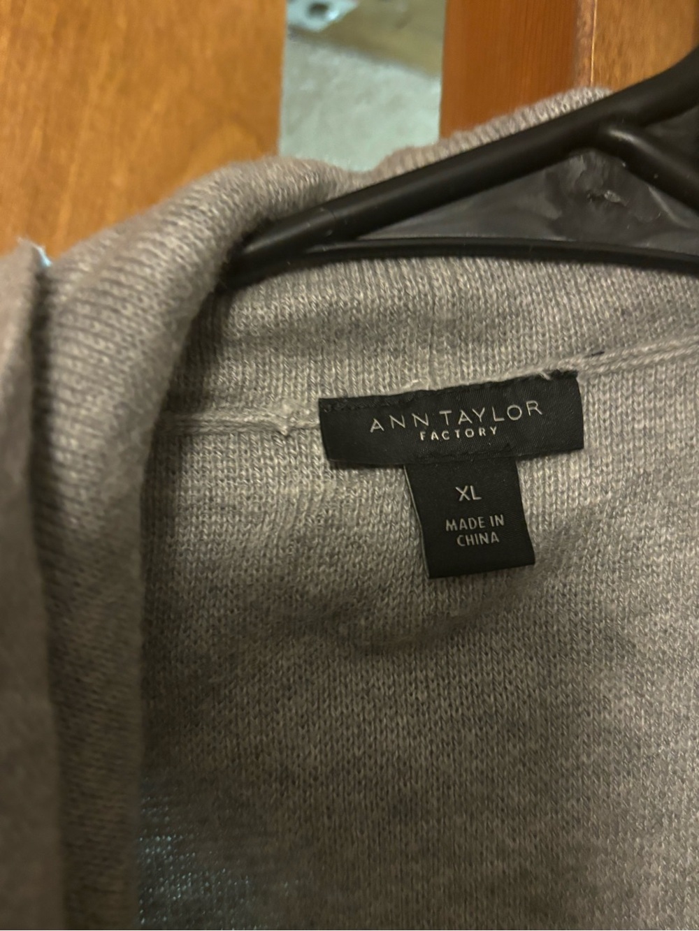 Ann Taylor Factory Soft Gray Knit Open Cardigan